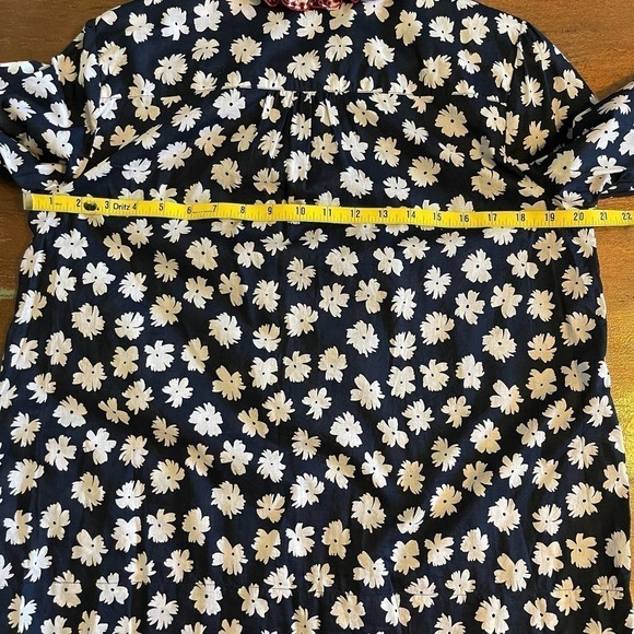 J.Crew Bohemian Ruffle Floral Daisy Women's Long Sleeves Tunic Sz M - Picture 6 of 7